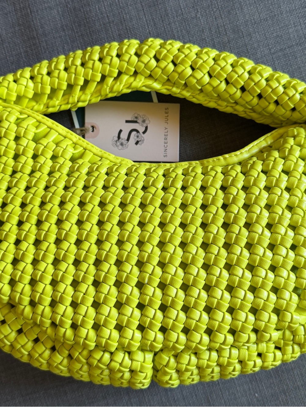 Lime Woven Statement Bag - Picture 4 of 9